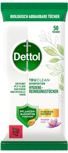 Dettol Tru Clean Desinfektion Hygiene-Reinigungstücher Wasserlilie