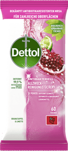 Dettol Antibakteriell Allzweck-Reinigungstücher Granatapfel & Limette